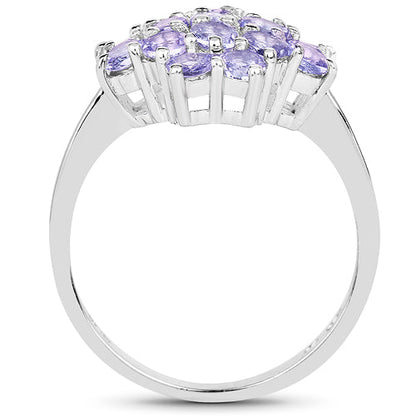 1.70 Carat Genuine Tanzanite .925 Sterling Silver Ring Bids.com