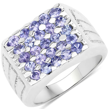 1.75 Carat Genuine Tanzanite .925 Sterling Silver Ring Bids.com