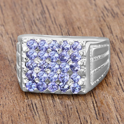 1.75 Carat Genuine Tanzanite .925 Sterling Silver Ring Bids.com
