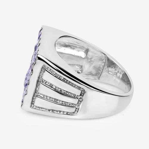 1.75 Carat Genuine Tanzanite .925 Sterling Silver Ring Bids.com