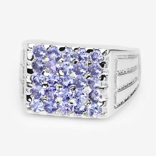 1.75 Carat Genuine Tanzanite .925 Sterling Silver Ring Bids.com