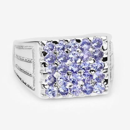 1.75 Carat Genuine Tanzanite .925 Sterling Silver Ring Bids.com