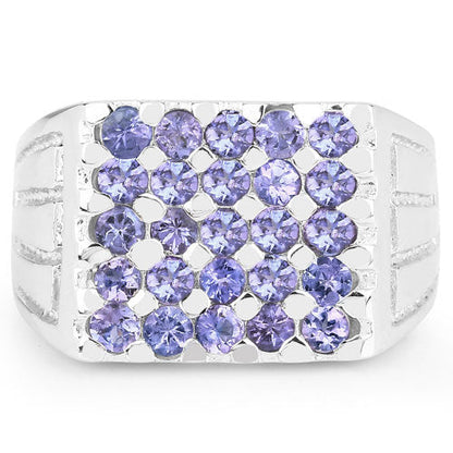 1.75 Carat Genuine Tanzanite .925 Sterling Silver Ring Bids.com