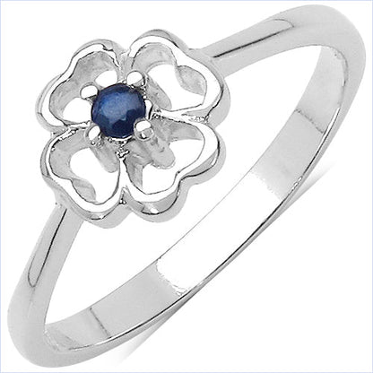 0.07 Carat Genuine Blue Sapphire .925 Sterling Silver Ring Bids.com