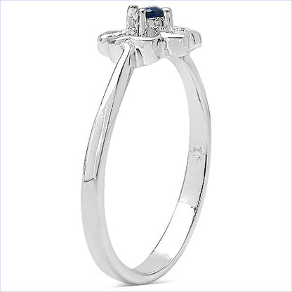 0.07 Carat Genuine Blue Sapphire .925 Sterling Silver Ring Bids.com
