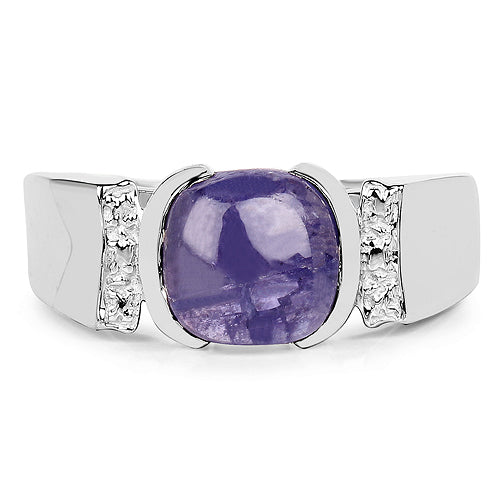 2.80 Carat Genuine Tanzanite .925 Sterling Silver Ring Bids.com