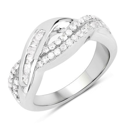 0.47 Carat Genuine White Diamond .925 Sterling Silver Ring Bids.com