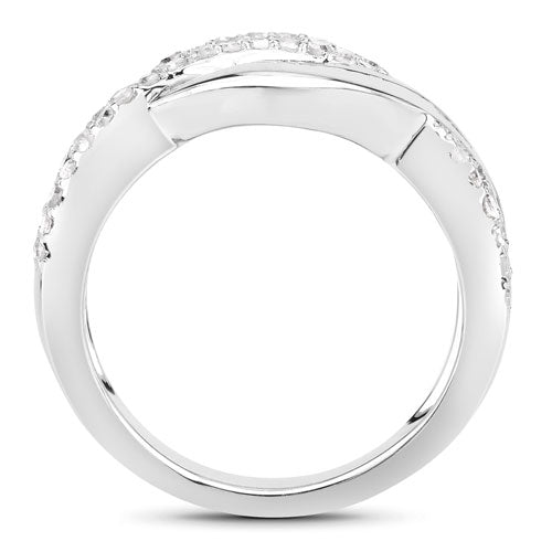 0.47 Carat Genuine White Diamond .925 Sterling Silver Ring Bids.com