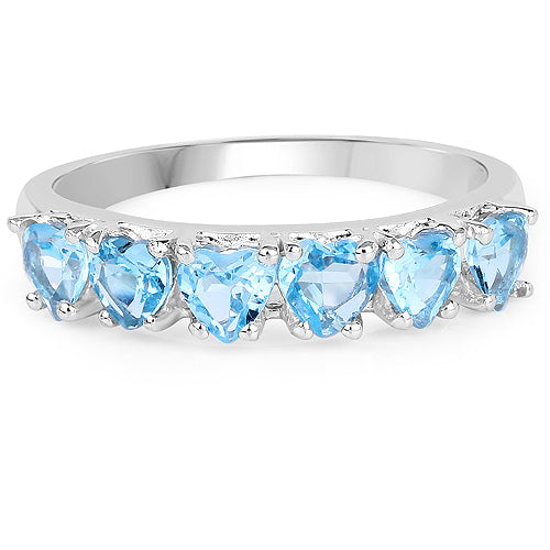 1.68 Carat Genuine Swiss Blue Topaz .925 Sterling Silver Ring Bids.com