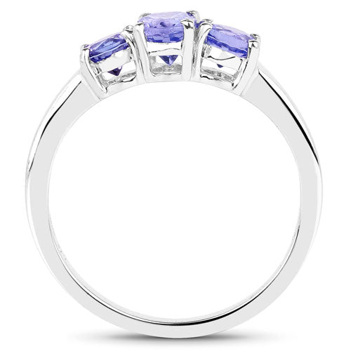0.90 Carat Genuine Tanzanite .925 Sterling Silver Ring Bids.com