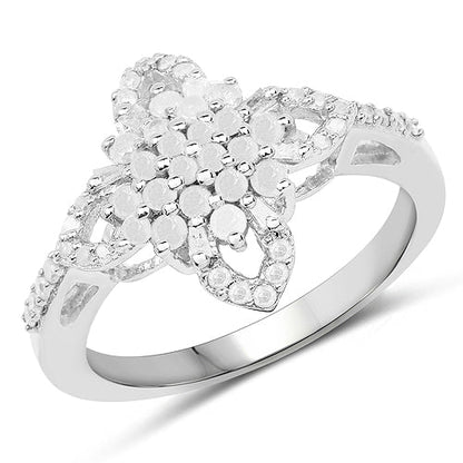 0.55 Carat Genuine White Diamond .925 Sterling Silver Ring Bids.com