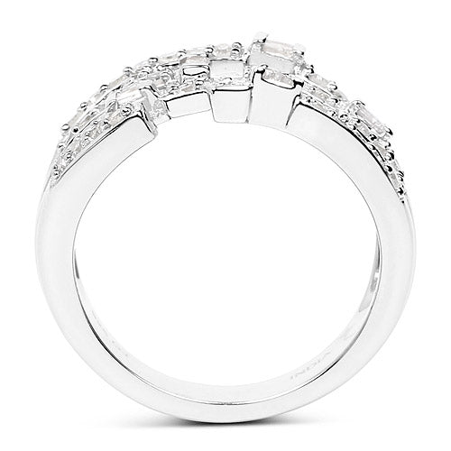 0.60 Carat Genuine White Diamond .925 Sterling Silver Ring Bids.com