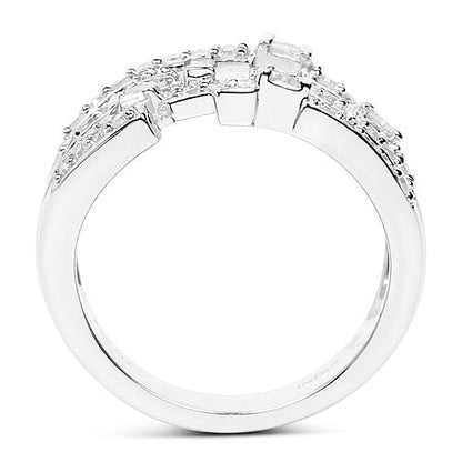 0.60 Carat Genuine White Diamond .925 Sterling Silver Ring Bids.com