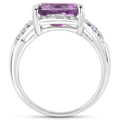 3.08 Carat Genuine Amethyst and Tanzanite .925 Sterling Silver Ring Bids.com