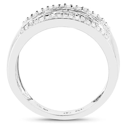 0.41 Carat Genuine White Diamond .925 Sterling Silver Ring Bids.com