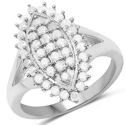 0.62 Carat Genuine White Diamond .925 Sterling Silver Ring Bids.com