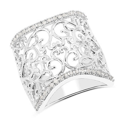 0.25 Carat Genuine White Diamond .925 Sterling Silver Ring Bids.com