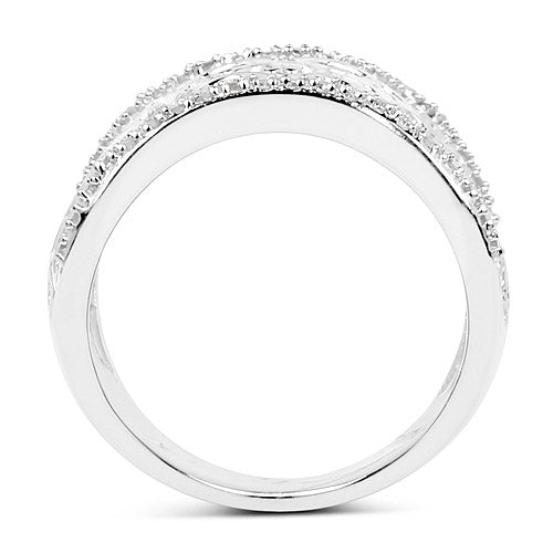 0.25 Carat Genuine White Diamond .925 Sterling Silver Ring Bids.com