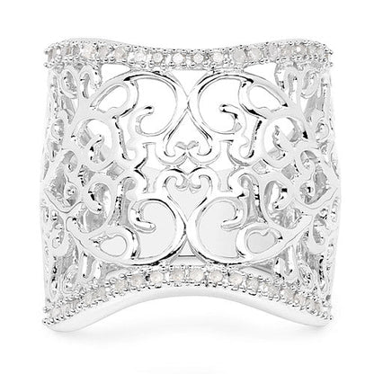0.25 Carat Genuine White Diamond .925 Sterling Silver Ring Bids.com