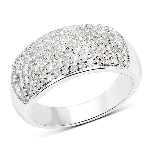 0.96 Carat Genuine White Diamond .925 Sterling Silver Ring Bids.com