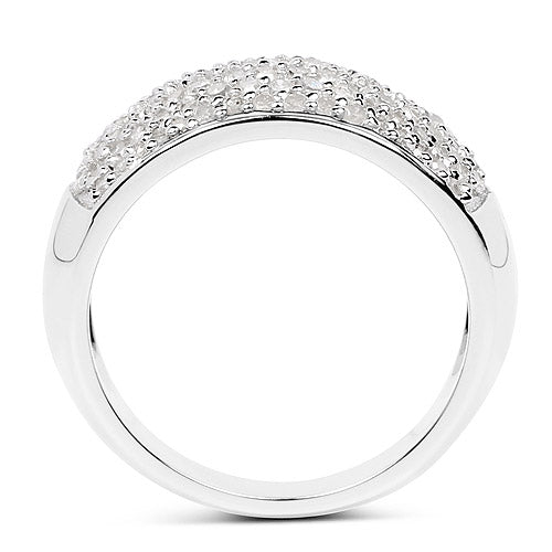 0.96 Carat Genuine White Diamond .925 Sterling Silver Ring Bids.com