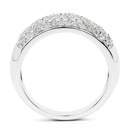 0.96 Carat Genuine White Diamond .925 Sterling Silver Ring Bids.com