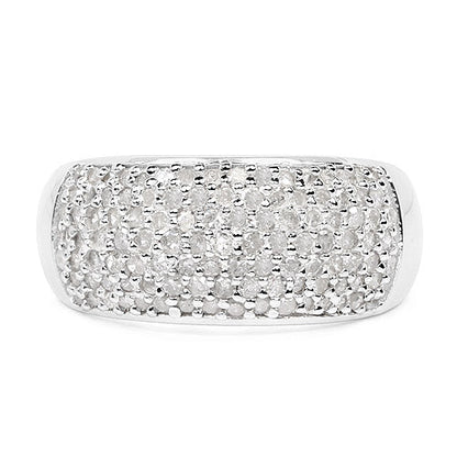 0.96 Carat Genuine White Diamond .925 Sterling Silver Ring Bids.com