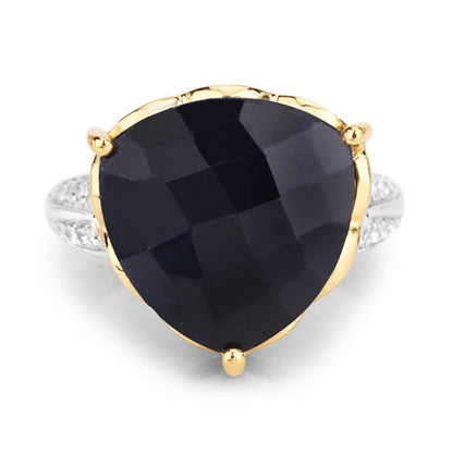 8.39 Carat Dyed Sapphire and White Topaz .925 Sterling Silver Ring Bids.com