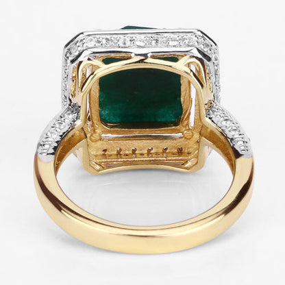 5.18 Carat Dyed Emerald and White Topaz .925 Sterling Silver Ring Bids.com