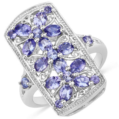 2.53 Carat Genuine Tanzanite .925 Sterling Silver Ring Bids.com