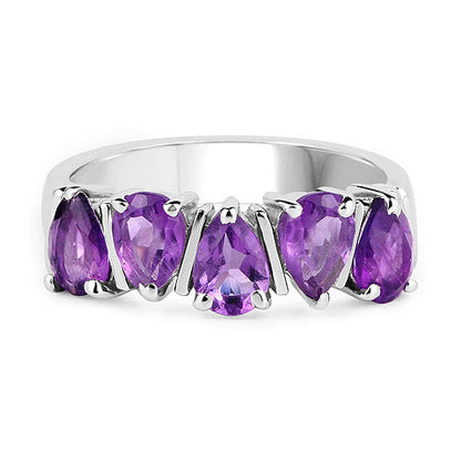 1.85 Carat Genuine Amethyst .925 Sterling Silver Ring Bids.com