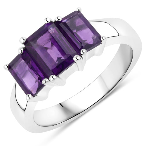 1.95 Carat Genuine Amethyst .925 Sterling Silver Ring Bids.com