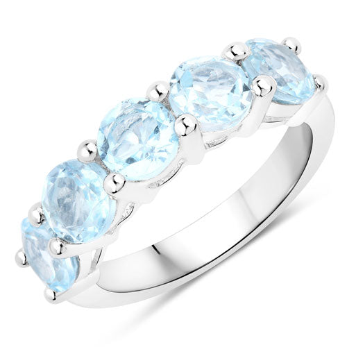 4.00 Carat Genuine Blue Topaz .925 Sterling Silver Ring Bids.com