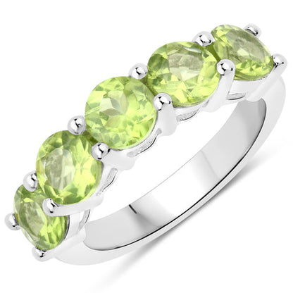 3.25 Carat Genuine Peridot .925 Sterling Silver Ring Bids.com
