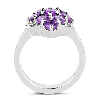 2.16 Carat Genuine Amethyst .925 Sterling Silver Ring Bids.com