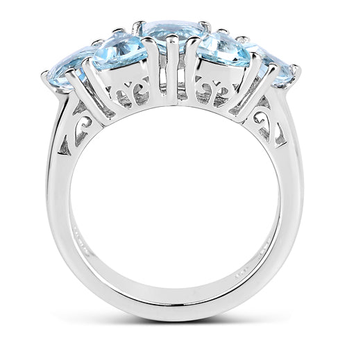 2.50 Carat Genuine Blue Topaz .925 Sterling Silver Ring Bids.com