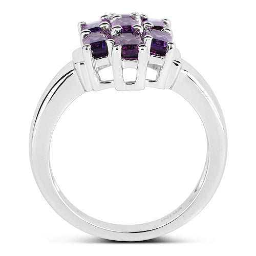 2.80 Carat Genuine Amethyst .925 Sterling Silver Ring Bids.com