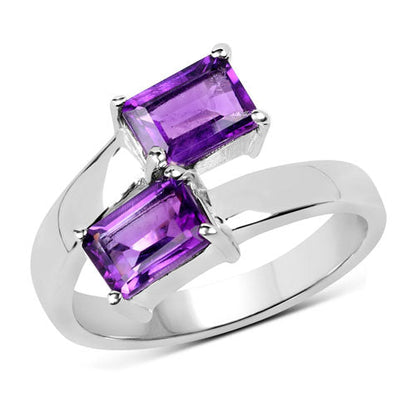 1.90 Carat Genuine Amethyst .925 Sterling Silver Ring Bids.com