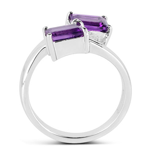 1.90 Carat Genuine Amethyst .925 Sterling Silver Ring Bids.com