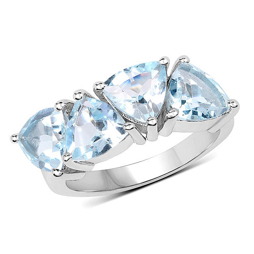 5.00 Carat Genuine  Blue Topaz .925 Sterling Silver Ring Bids.com