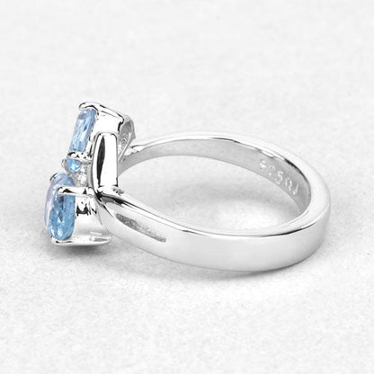 2.55 Carat Genuine Blue Topaz .925 Sterling Silver Ring Bids.com