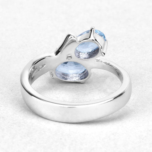 2.55 Carat Genuine Blue Topaz .925 Sterling Silver Ring Bids.com