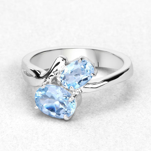 2.55 Carat Genuine Blue Topaz .925 Sterling Silver Ring Bids.com