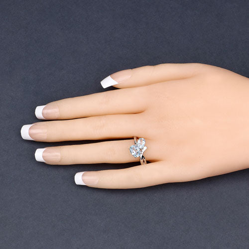 2.55 Carat Genuine Blue Topaz .925 Sterling Silver Ring Bids.com