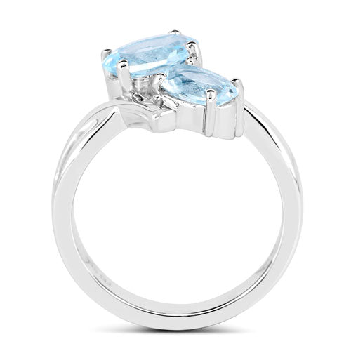 2.55 Carat Genuine Blue Topaz .925 Sterling Silver Ring Bids.com