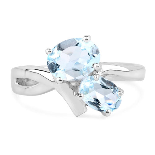 2.55 Carat Genuine Blue Topaz .925 Sterling Silver Ring Bids.com