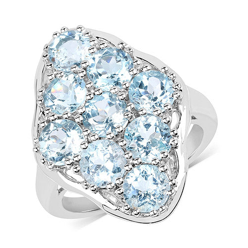 5.40 Carat Genuine Blue Topaz .925 Sterling Silver Ring Bids.com