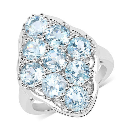 5.40 Carat Genuine Blue Topaz .925 Sterling Silver Ring Bids.com