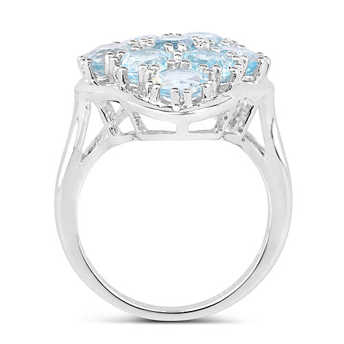 5.40 Carat Genuine Blue Topaz .925 Sterling Silver Ring Bids.com