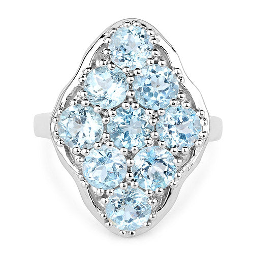 5.40 Carat Genuine Blue Topaz .925 Sterling Silver Ring Bids.com